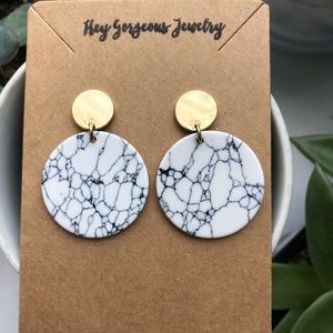 Faux marble acrylic earrings